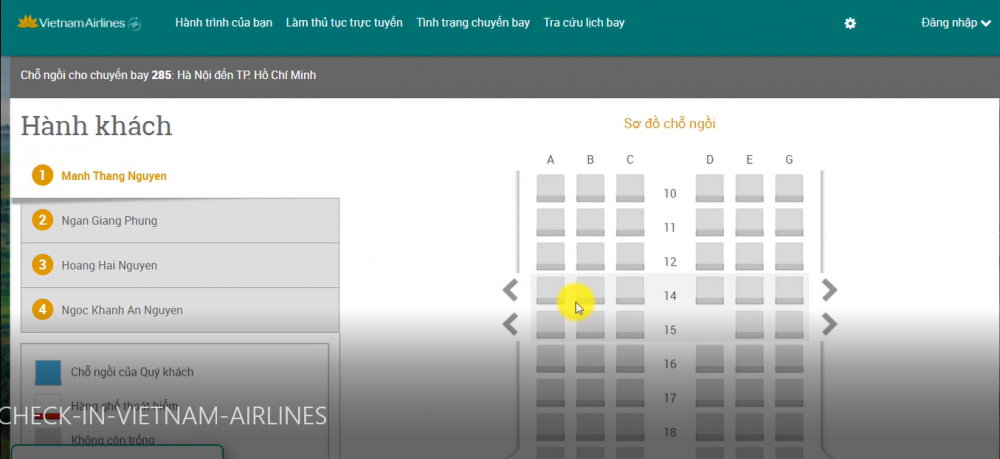 Hướng dẫn thủ tục Check in trực tuyến hãng Vietnam Airlines