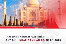 Thái Smile Airways cập nhật thông tin nhập cảnh Ấn Độ từ 1/1/2023