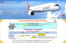Asian Airlines khuyến mãi Giảm đến 30% cho chặng bay SGN - ICN - SGN
