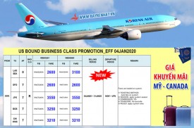 Korean Air khuyến mãi tuyến đường Mỹ và Canada từ ngày 04/01/2020