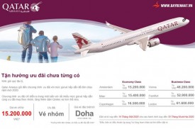 Qatar Airways Triển khai chương trình ưu đãi xuân 2020. Hiệu lực đến 14/01/2020