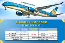 Giá vé Vietnam Airline khuyến mãi hạng phổ thông