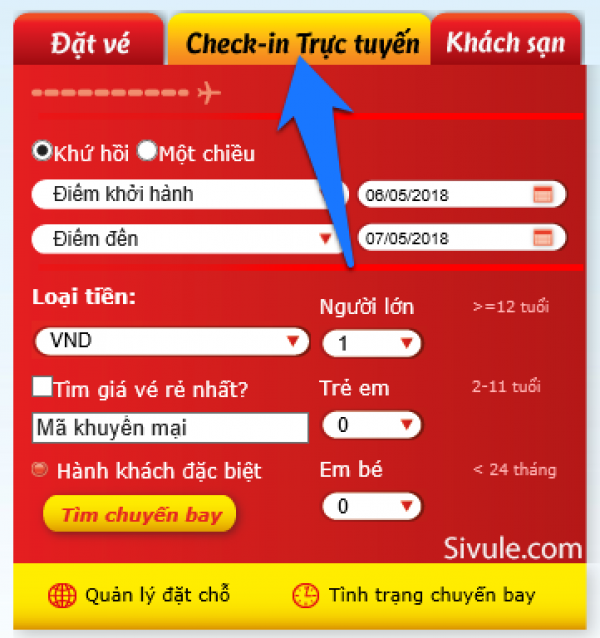 Hướng dẫn làm thủ tục Check-in trực tuyến Vietjet Air