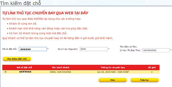 Check in trực tuyến Vietjet Air