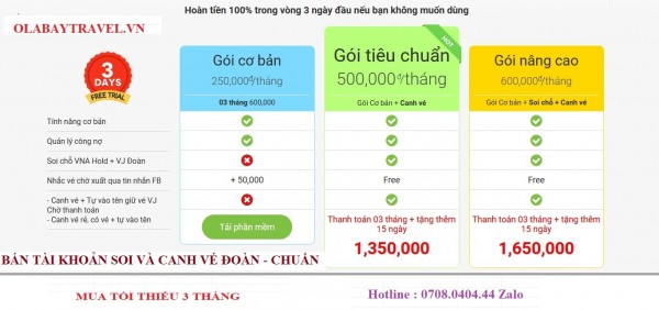 CUNG CẤP PHẦN MỀM SOI VÉ ĐOÀN - CANH VÉ 0Đ