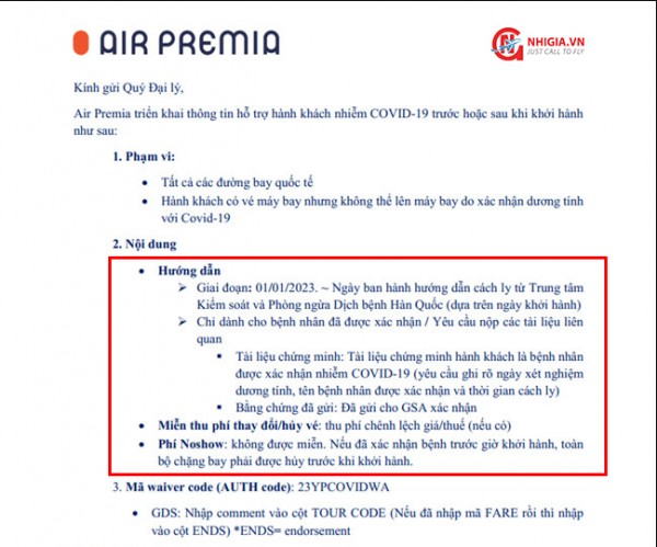 Air Premia hỗ trợ miễn thu phí thay đổi/ hủy vé cho hành khách do xác nhận dương tính với Covid-19
