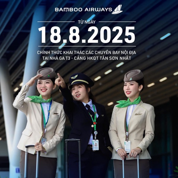 BAMBOO AIRWAYS CHÍNH THỨC KHAI THÁC TẠI NHÀ GA T3 