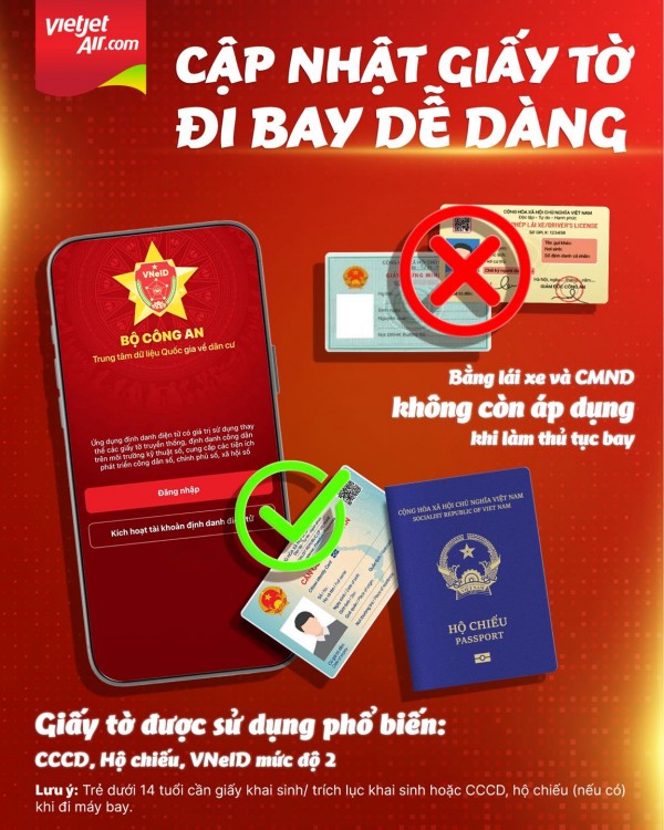 Cập nhật quy định giấy tờ tùy thân khi đi máy bay