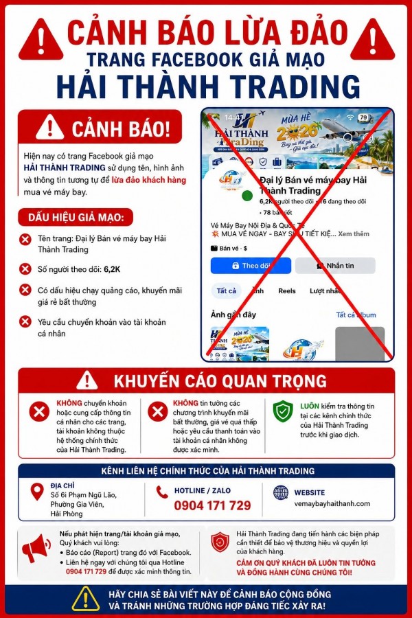 CẢNH BÁO GIẢ MẠO THƯƠNG HIỆU HẢI THÀNH TRADING