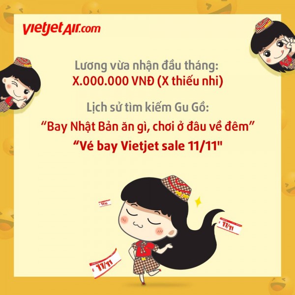 VÉ VIETJET SALE NGÀY ĐÔI 11/11