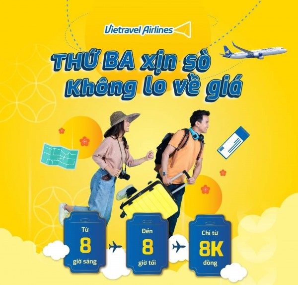 VIETRAVEL AIRLINES TUNG VÉ 8K DU XUÂN CÙNG BẠN