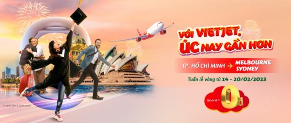 TƯNG BỪNG ĐÓN CHÀO ĐƯỜNG BAY ÚC VỚI HÀNG CHỤC VÉ 0Đ VIETJET