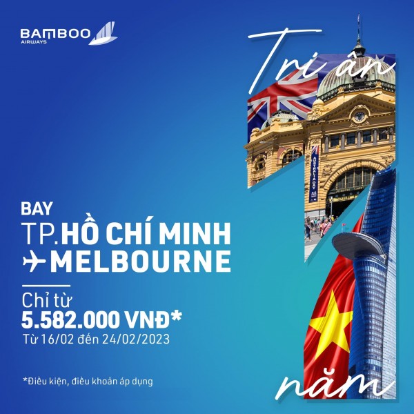 ƯU ĐÃI KHỦNG MỪNG SINH NHẬT ĐƯỜNG BAY TP.HCM - MELBOURNE