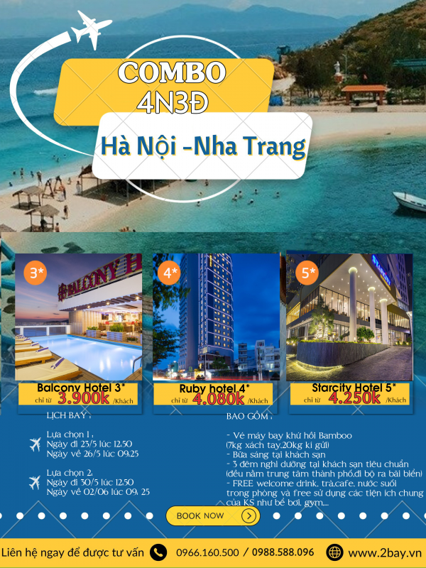 COMBO NHA TRANG 4N3Đ CHỈ TỪ 3.900K/PAX