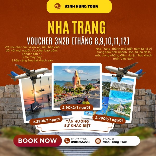 Voucher Nha Trang 4* 3N2Đ tháng 9,10,11,12/2023