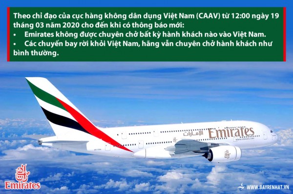 Emirates không chở khách vào Việt Nam